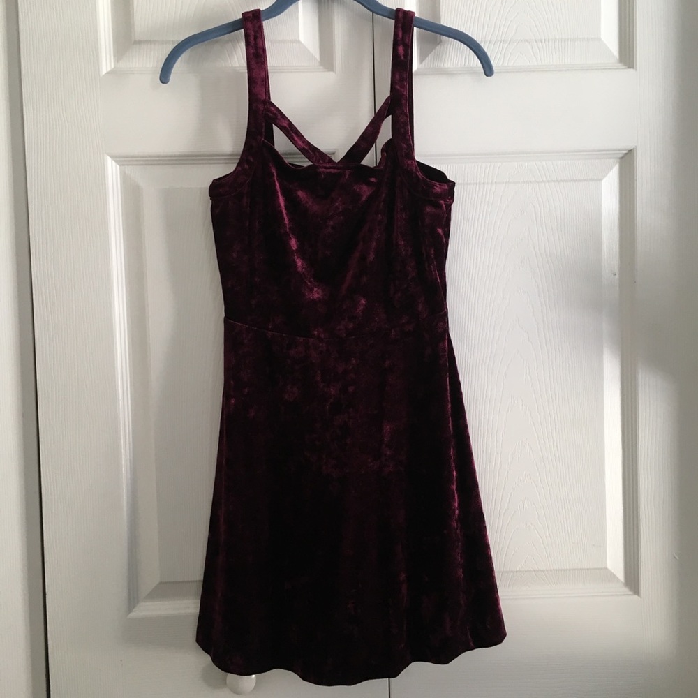 Plum velvet dress